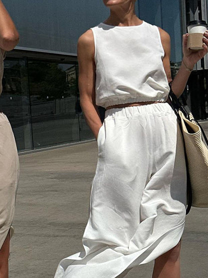 Freya Solid Split Pants Set