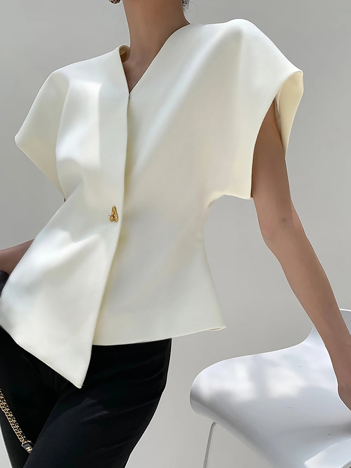 Nora | V-Neck Button Blouse