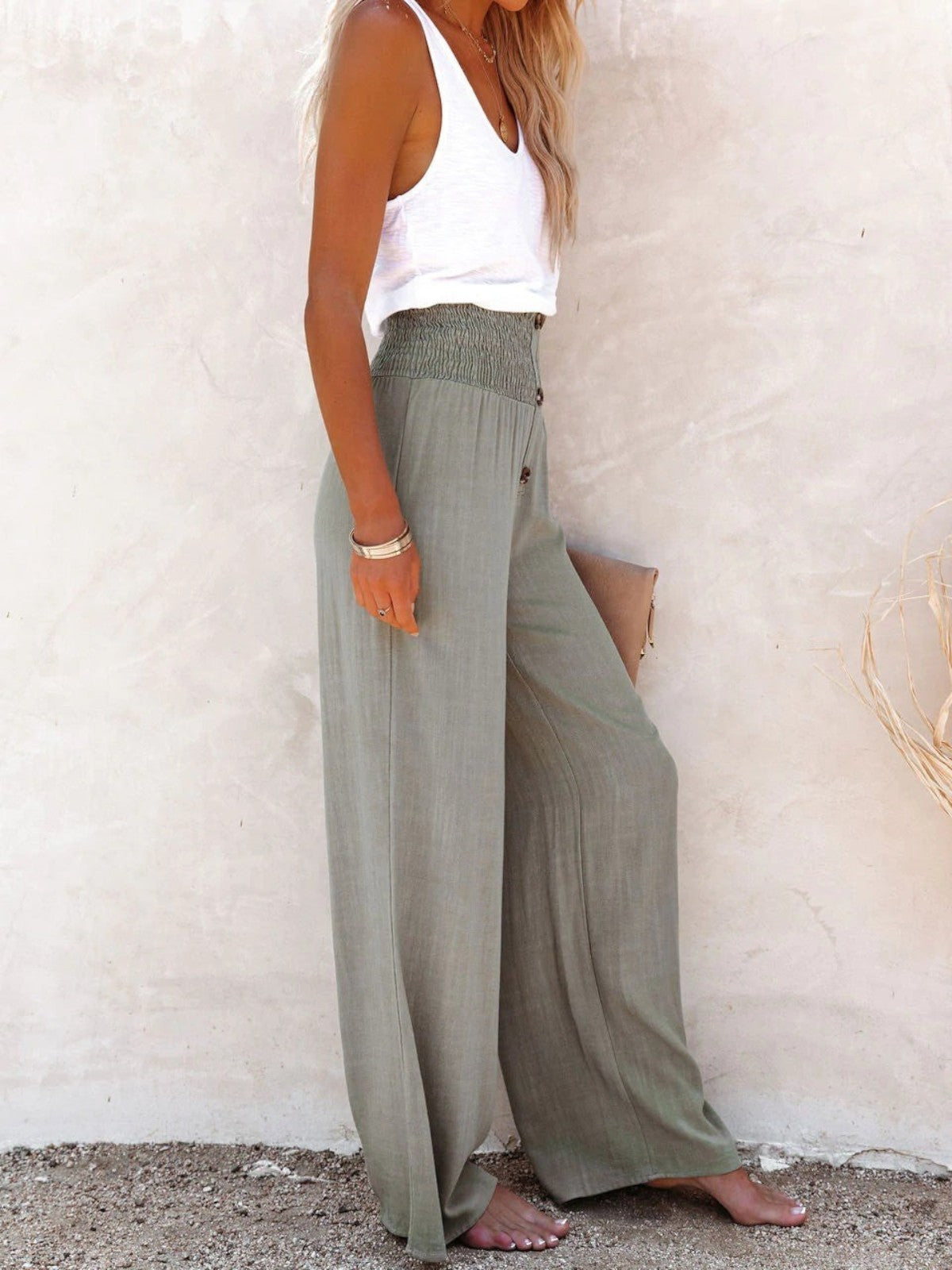 Hallie High-Waist Linen Pants
