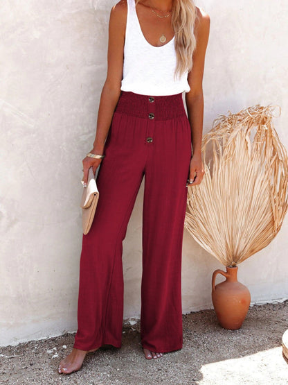 Hallie High-Waist Linen Pants