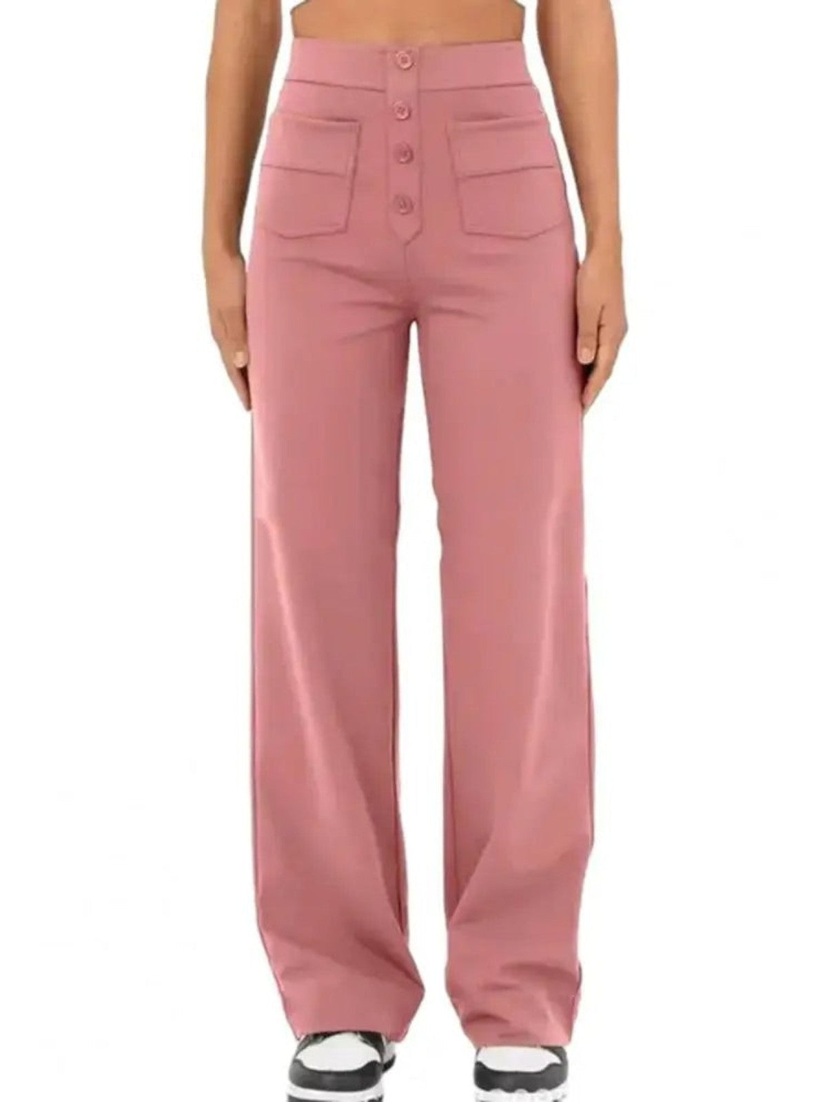 Ivy High-Waist Wide-Leg Stretch Trousers