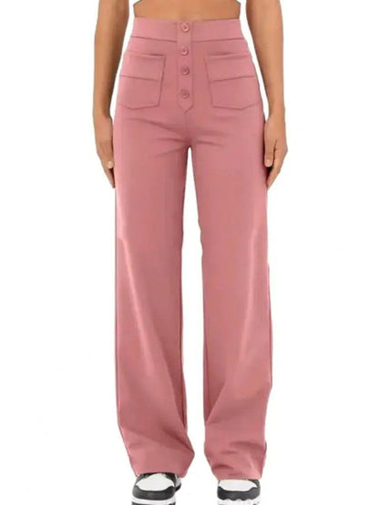 Ivy High-Waist Wide-Leg Stretch Trousers