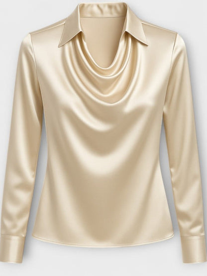 Nyx | Elegant Draped Neckline Women’s Top